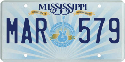 MS license plate MAR579