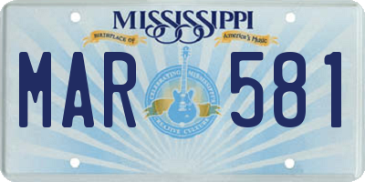MS license plate MAR581