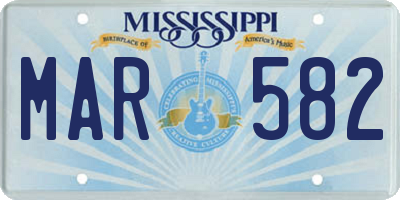 MS license plate MAR582