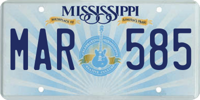 MS license plate MAR585