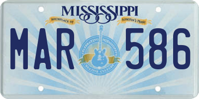 MS license plate MAR586