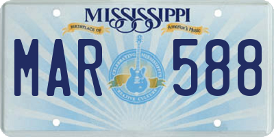 MS license plate MAR588