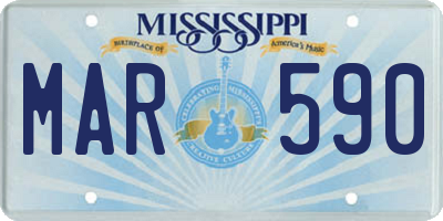 MS license plate MAR590