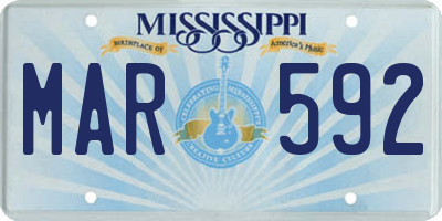 MS license plate MAR592