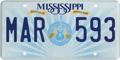 MS license plate MAR593