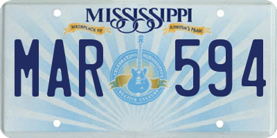 MS license plate MAR594