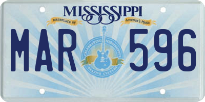 MS license plate MAR596