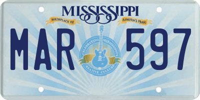 MS license plate MAR597