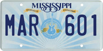 MS license plate MAR601