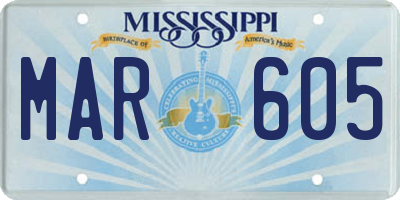 MS license plate MAR605