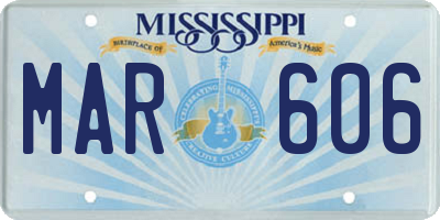 MS license plate MAR606