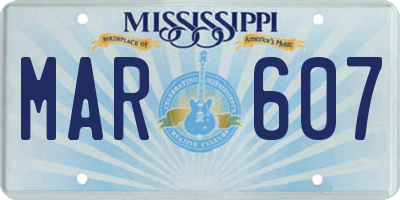 MS license plate MAR607