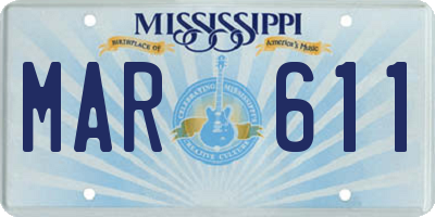 MS license plate MAR611