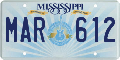 MS license plate MAR612