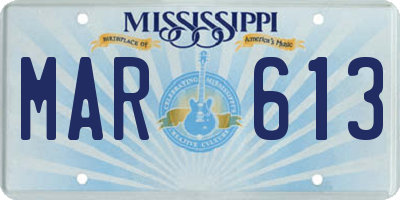 MS license plate MAR613