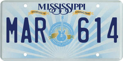 MS license plate MAR614