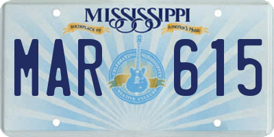 MS license plate MAR615