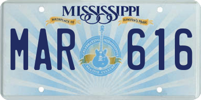MS license plate MAR616