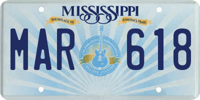 MS license plate MAR618