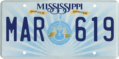 MS license plate MAR619