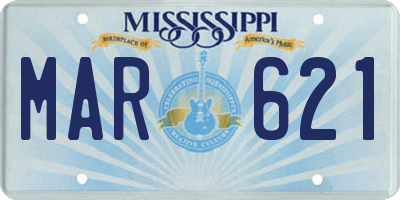 MS license plate MAR621