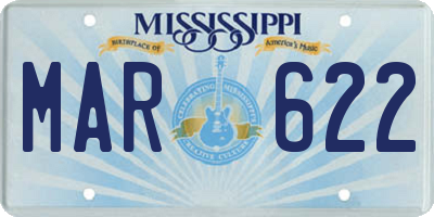 MS license plate MAR622