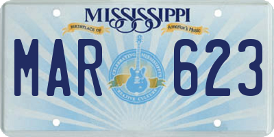 MS license plate MAR623