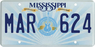 MS license plate MAR624