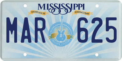 MS license plate MAR625