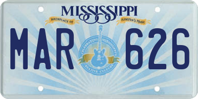 MS license plate MAR626