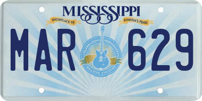 MS license plate MAR629
