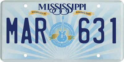 MS license plate MAR631