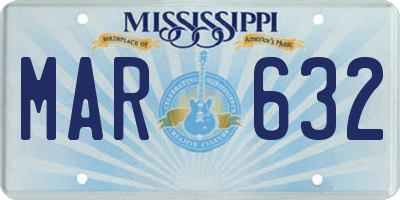 MS license plate MAR632