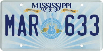 MS license plate MAR633