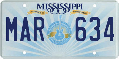 MS license plate MAR634