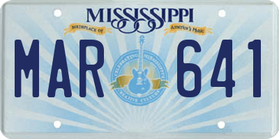MS license plate MAR641