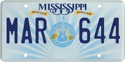 MS license plate MAR644
