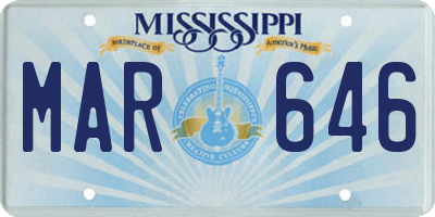 MS license plate MAR646