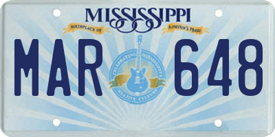 MS license plate MAR648