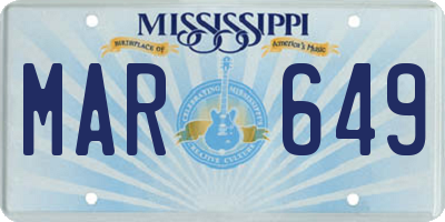 MS license plate MAR649