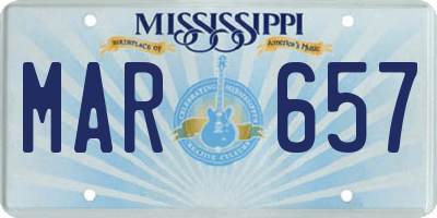 MS license plate MAR657