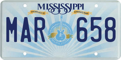MS license plate MAR658