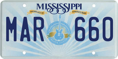 MS license plate MAR660
