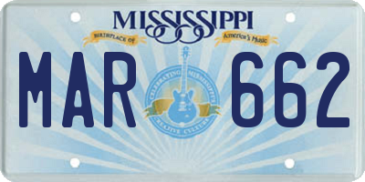 MS license plate MAR662
