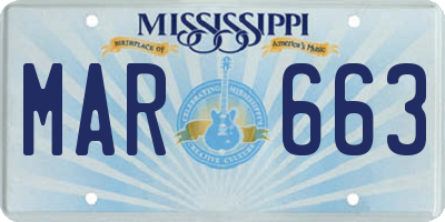MS license plate MAR663