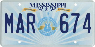 MS license plate MAR674