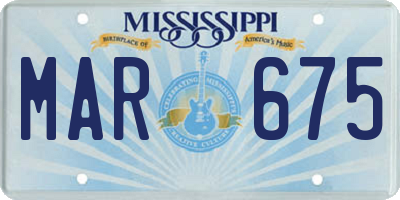 MS license plate MAR675