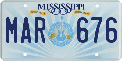 MS license plate MAR676