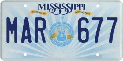 MS license plate MAR677