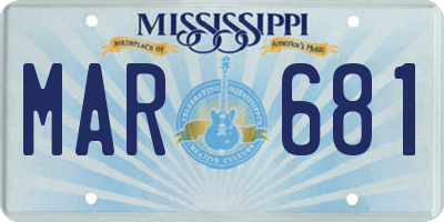 MS license plate MAR681
